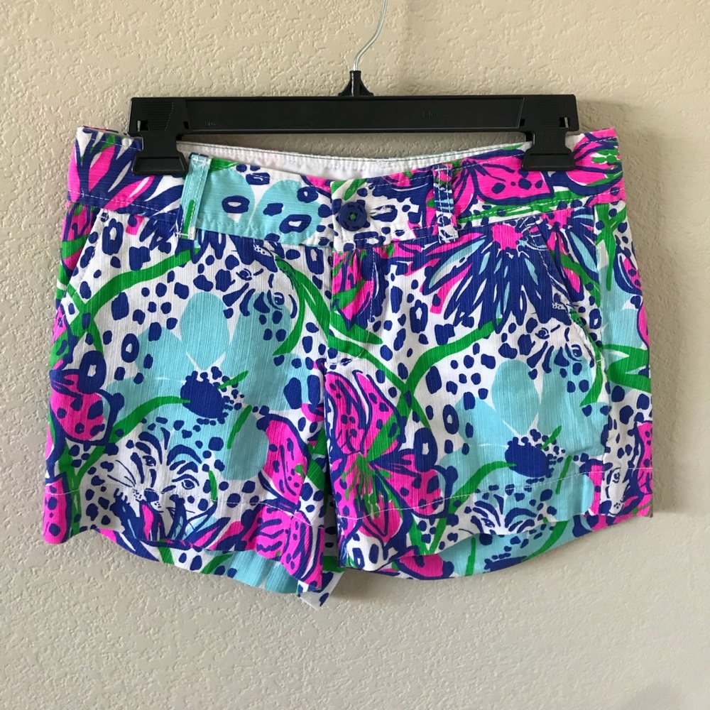 Lilly Pulitzer in the garden shorts